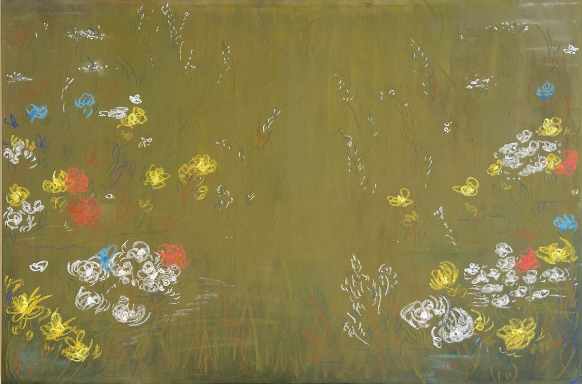 Spring Field Olive Mixed Media