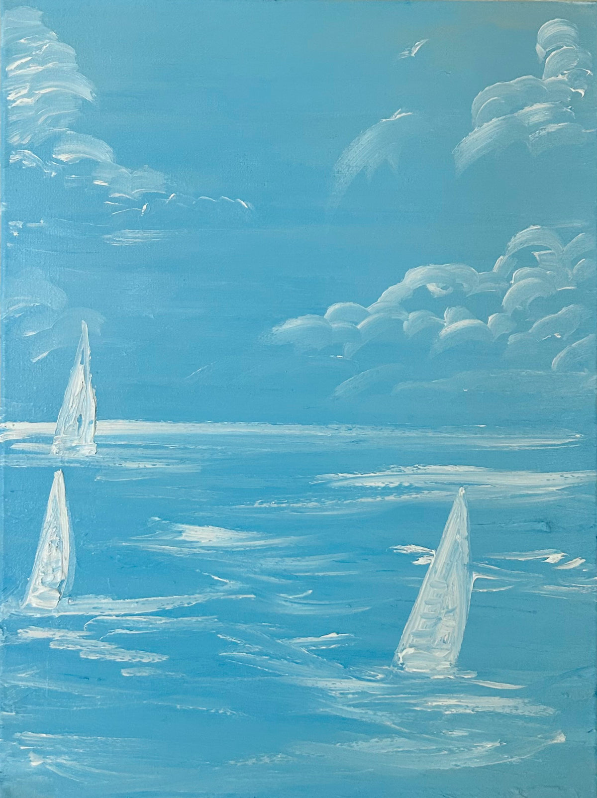 Light Blue Sailboats Small