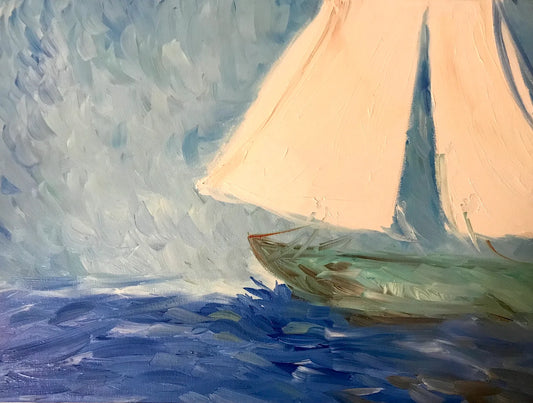 Abstract Sailboat - SOLD